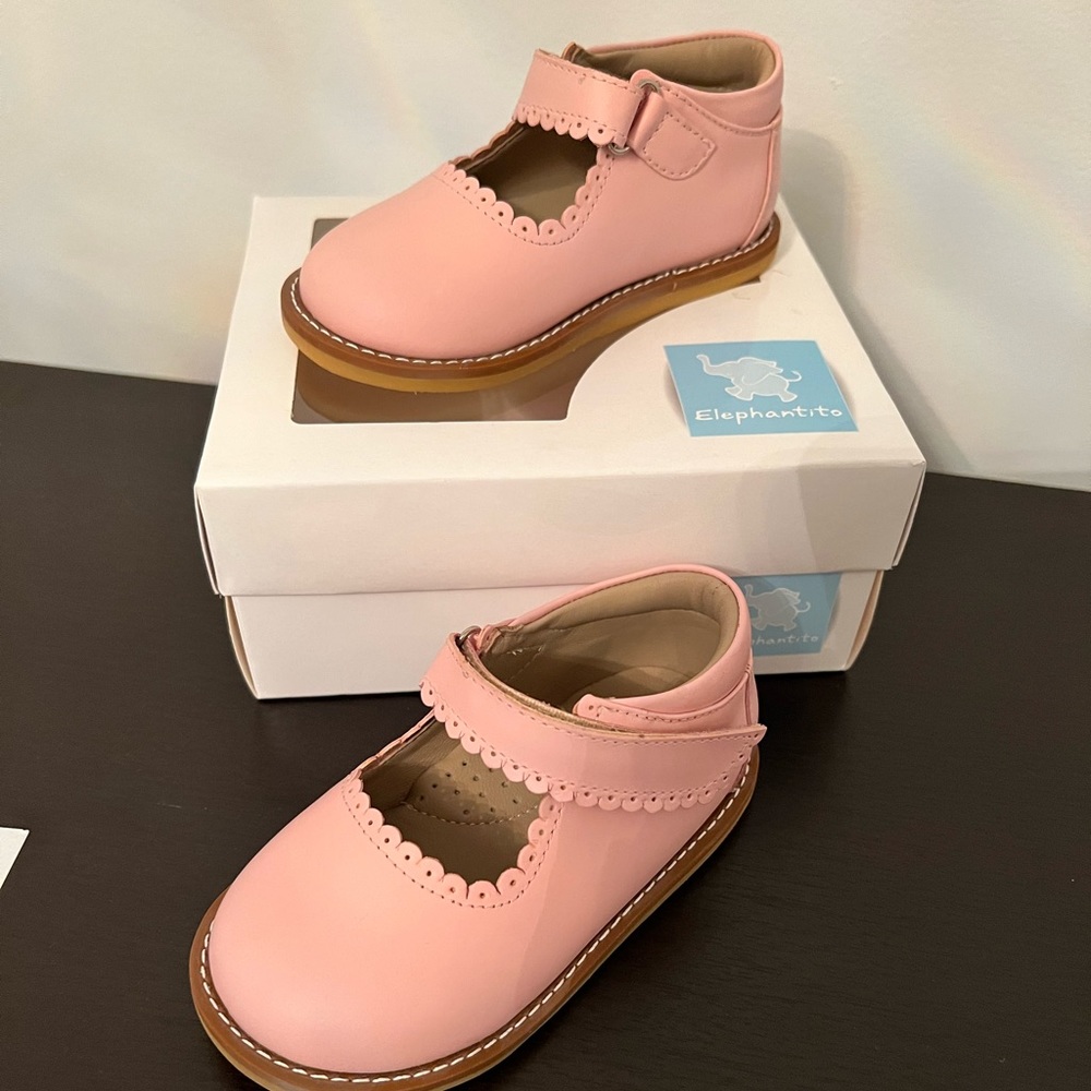 Brand new Pink Elephantito Leather Mary Jane sandals (Size: 6.5T) NIB